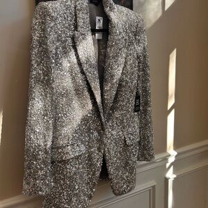 Express Shimmering Silver Women's Blazer